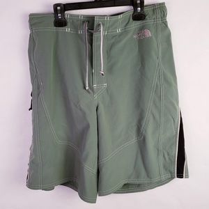Olive Green/Black North Face Swim Trunks Sz M
